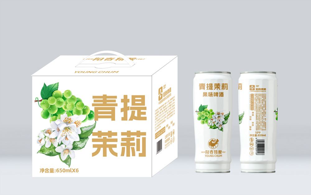 陽(yáng)春青提茉莉果味啤酒650ml冠軍杯
