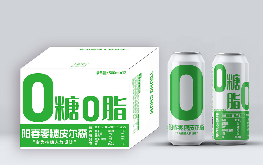 陽(yáng)春零糖皮爾森500ml罐裝